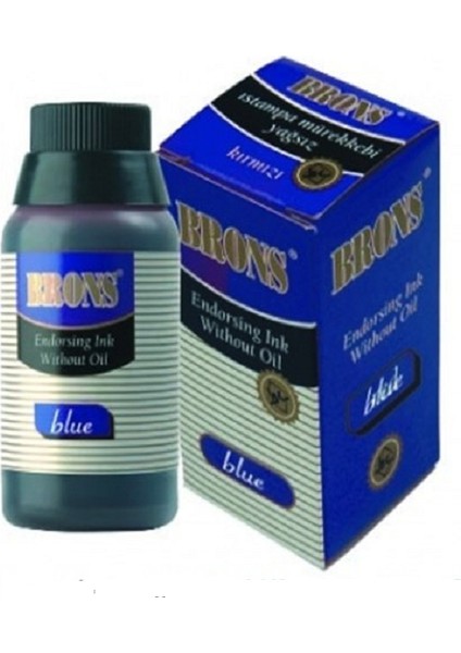 Brons Istampa Mürekkebi Yağlı 30 cc Mavi BR-315 ( 12 Adet)