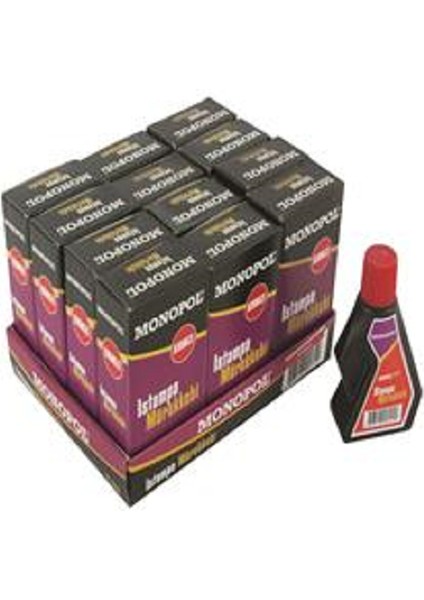 Monopol Istampa Mürekkebi 30 ml Kırmızı (12 Adet)