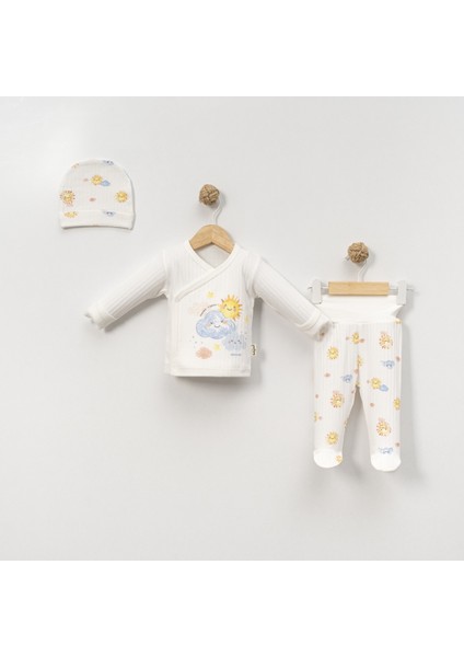 Gökyüzü Güneş Baskılı Askıda Zıbın Takım