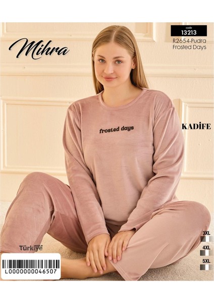 Kadın Kışlık Bisiklet Yaka Kadife Battal Pijama Takımı 132213P - 1 Adet fiyatları