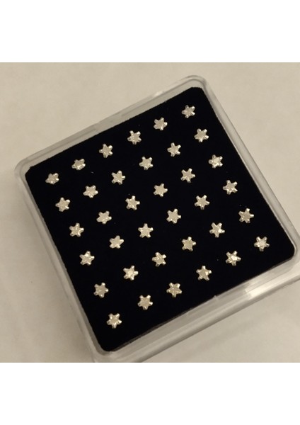 925 Ayar Gümüş Zirkon Taşlı Yıldız Model Gümüş 3 Adet Ekonomik Hızma (4mm) modelleri