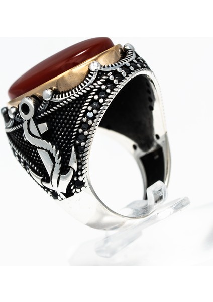 Kırmızı Akik Taşlı 925 Ayar Gümüş Erkek Yüzük – Kararlı ve Güçlü Duruş fırsatları