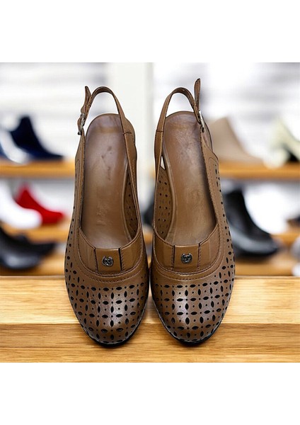 Kafkaslar Önü Kapalı Topuklu Hakiki Deri Anne Sandalet Ayakkabı modelleri