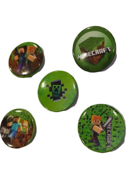 5 Li Rozet Seti Minecraft Figürlü AD30059