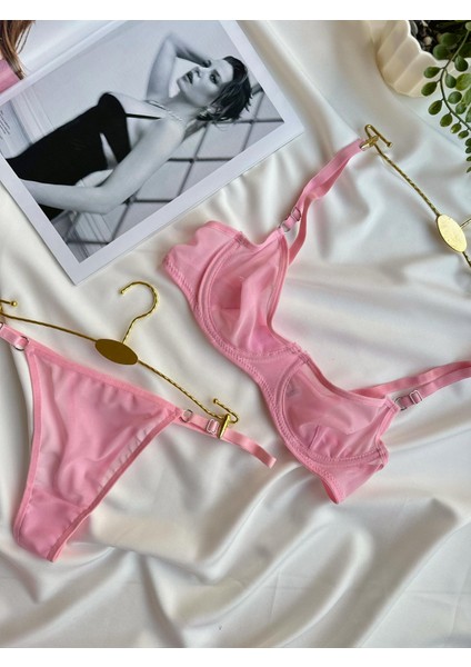 Mean Girl Lingerie Tül Transparan Bralet Iç Çamaşır Takımı