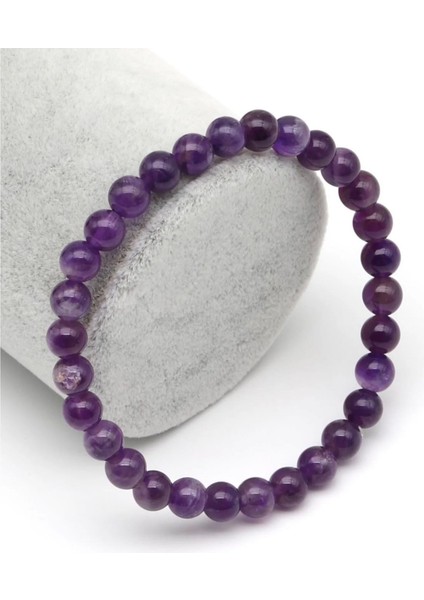 Ametist Doğal Taş Bileklik 6 mm Yuvarlak Kesim fiyatları