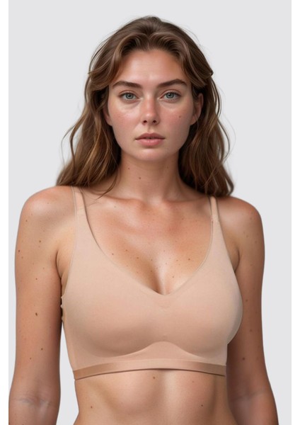 Kahverengi Lazer Kesim Dikişsiz Sütyen Çıkarılabilir Pedli Hayalet Sütyen Agraflı Ayarlanabilir Askı modelleri