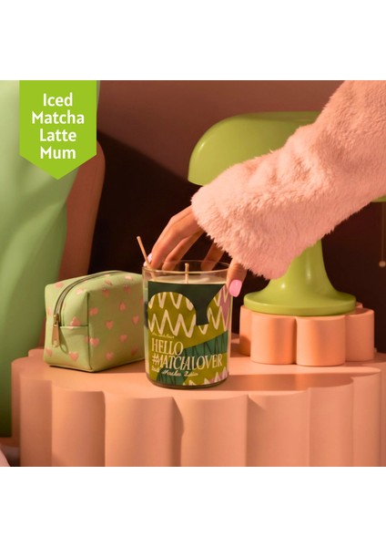 Iced Matcha Latte Mum | Doğal Soya Balmumu Jel Mum – Çevre Dostu Dekoratif Mum 250G modelleri