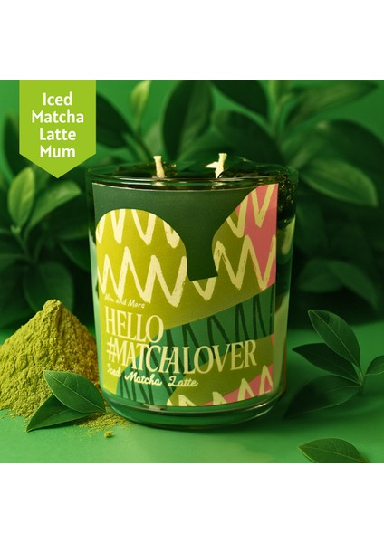 Iced Matcha Latte Mum | Doğal Soya Balmumu Jel Mum – Çevre Dostu Dekoratif Mum 250G