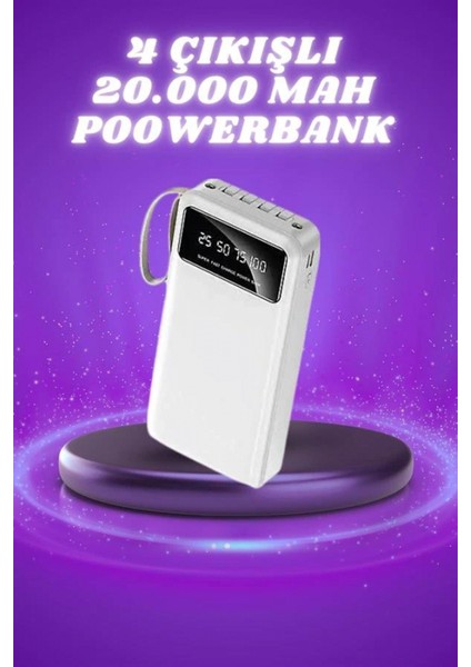 Powerbank Şarj Cihazı 4 Çıkışlı 20.000 Mah Powerbank Taşınabilir Çoklu Giriş fiyatları