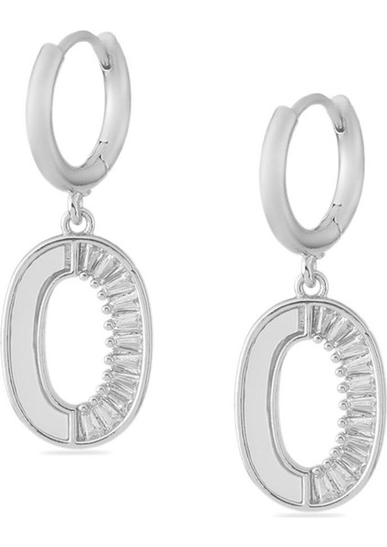 Taşlı Küpe Silver