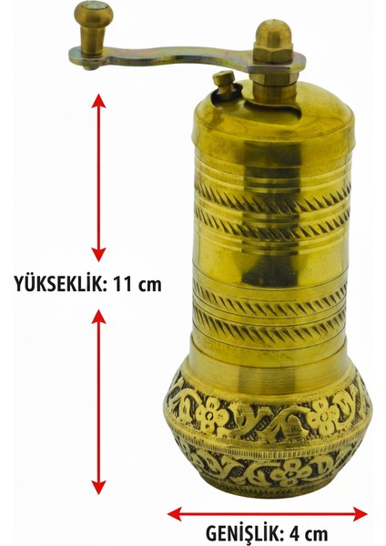 Pirinç El Yapımı Karabiber ve Baharat Değirmeni Öğütücü (4CMX11CM) fiyatları