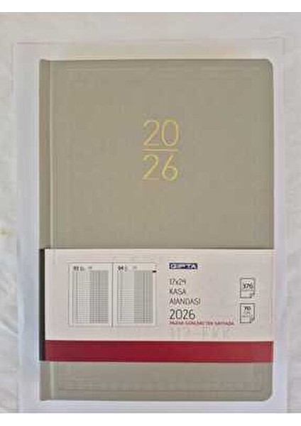 2026 Ajanda 112-EKK Ticari Kasa Ajandası 17X24 Gri