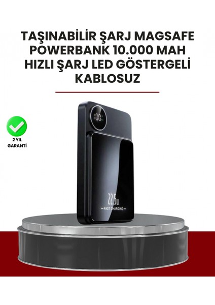 Gerçek Zamanlı Güç Göstergeli Manyetik Usb-C Taşınabilir Powerbank