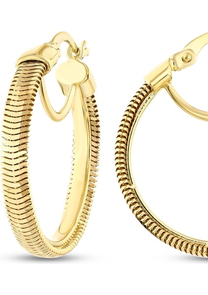 Altın Tasarım Halka Küpe - 14K fiyatları