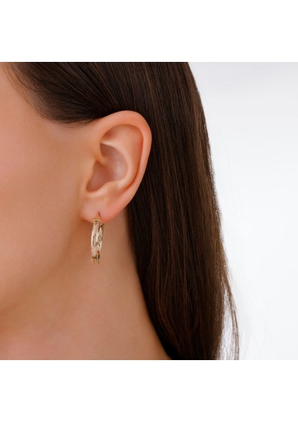 Altın Tasarım Halka Küpe - 14K modelleri