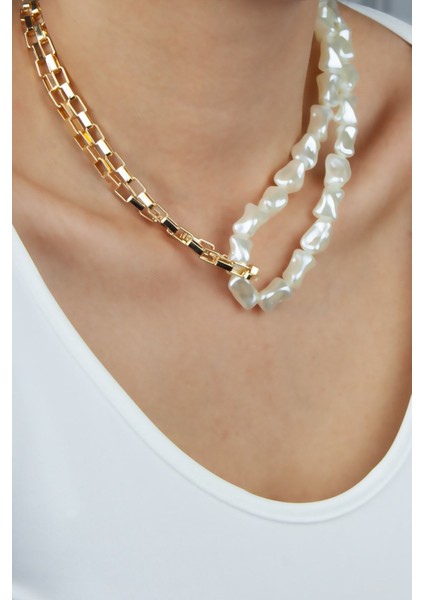 Barok Inci Geometrik Zincir Kolye fiyatları