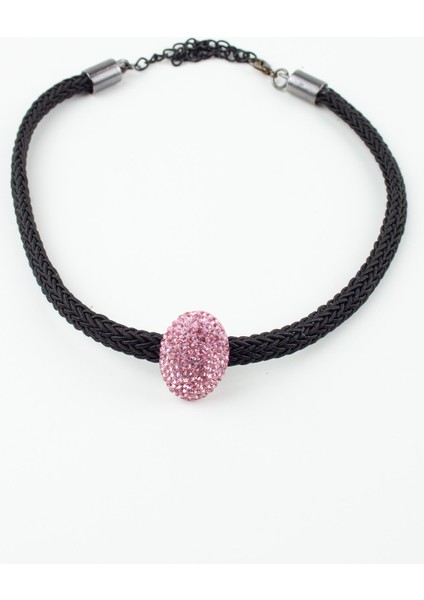 Pembe Kristal Taşlı Choker Kolye fırsatları