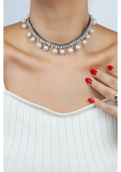 Inci Sallantılı Zirkon Taşlı Gerdanlık