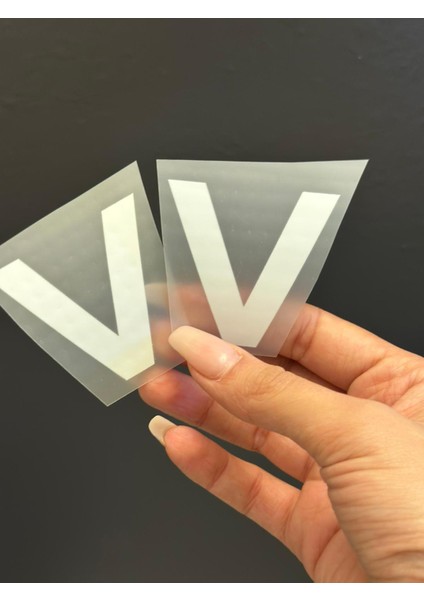 2 Li Ütü Ile Yapışan V Harfi Arma Transfer Baskı 5x5 cm modelleri