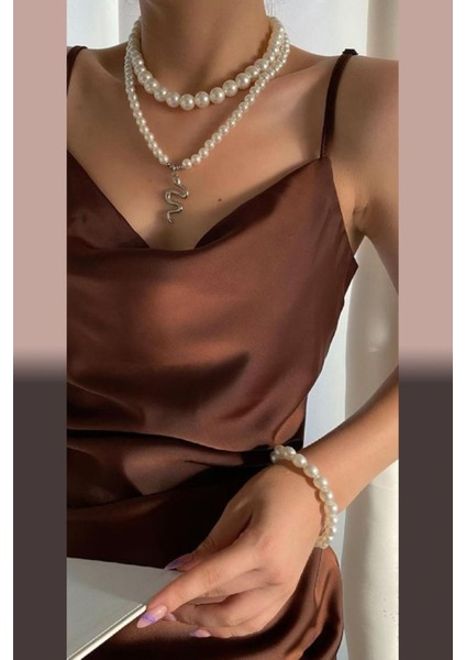 Yılan Figürlü Ikili Kolye