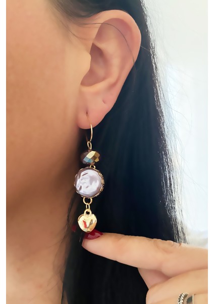 Kalp Detay Sallantı Küpe