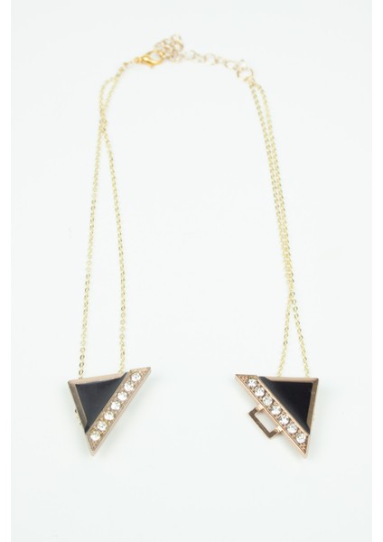 Siyah Mine Detay Ince Zincir Kolye fırsatları