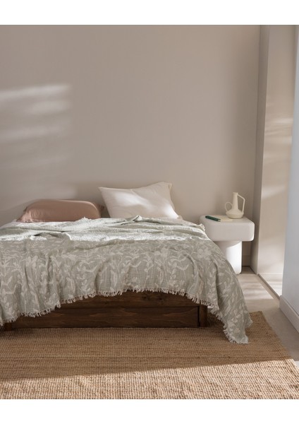 Fabrice Çift Kişilik %100 Pamuk Yatak Örtüsü - Gri