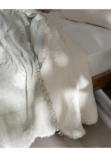 Fabrice Çift Kişilik %100 Pamuk Yatak Örtüsü - Gri fırsatları