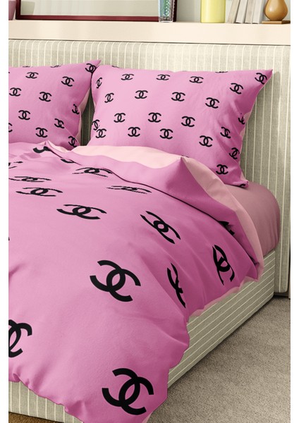 Nevresim Takımı Çift Kişilik Pamuklu Saten Kumaş 6 Parça 3D Dijital Baskı Duvet Cover Set Model No: