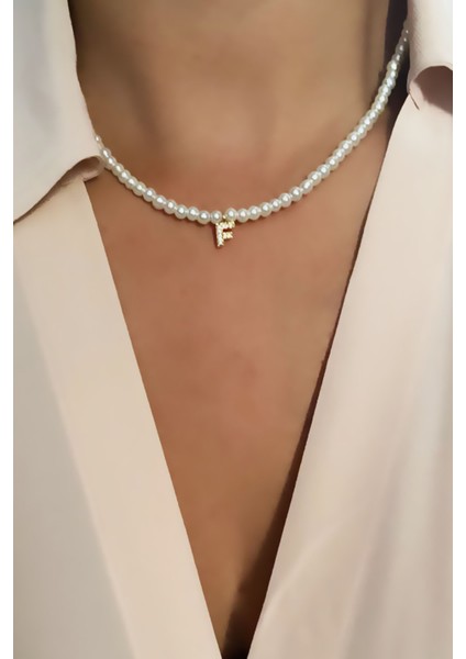 Inci Harf Kolye F Harfi modelleri