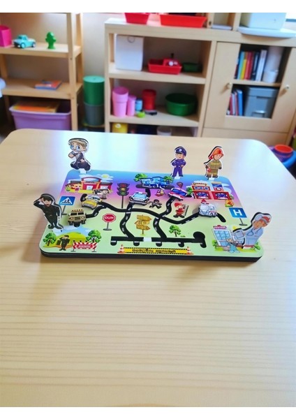 Ahşap Koordinasyon Oyunu (Hareketli Araçlar, Meslekler ve Trafik Levhaları) indirimleri