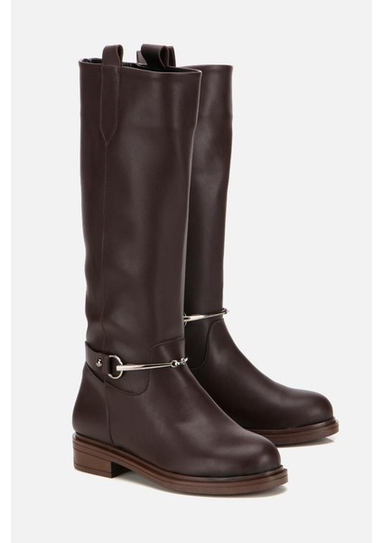 Kadın Kahverengi Zincir Detaylı Çizme fiyatları