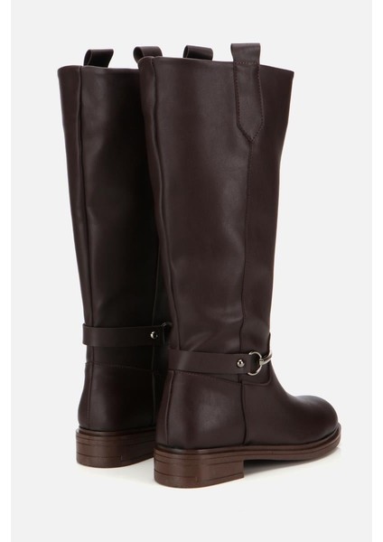 Kadın Kahverengi Zincir Detaylı Çizme modelleri