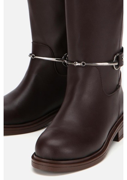 Kadın Kahverengi Zincir Detaylı Çizme fırsatları