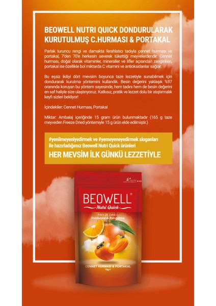 Nutri Quick – Freeze Dried Dondurularak Kurutulmuş Cennet Hurması & Portakal