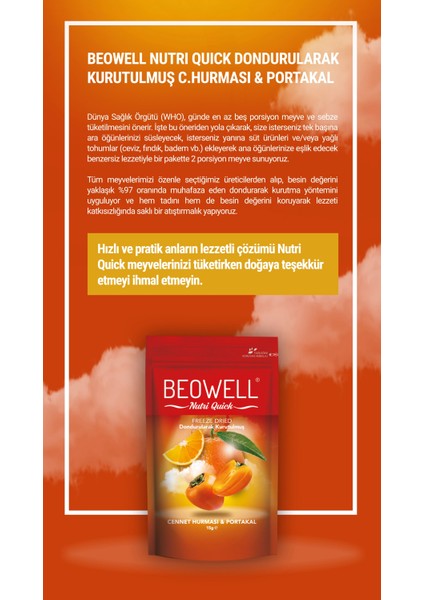Nutri Quick – Freeze Dried Dondurularak Kurutulmuş Cennet Hurması & Portakal