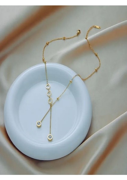 Paslanmaz Çelik Yuvarlak Kolye-Lüks Minimalist Tarz, Kadınlar Için Çok Yönlü Vintage Zincir Takı modelleri