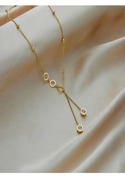 Paslanmaz Çelik Yuvarlak Kolye-Lüks Minimalist Tarz, Kadınlar Için Çok Yönlü Vintage Zincir Takı fırsatları
