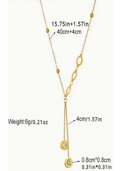 Paslanmaz Çelik Yuvarlak Kolye-Lüks Minimalist Tarz, Kadınlar Için Çok Yönlü Vintage Zincir Takı indirimleri