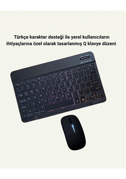 Rgb Aydınlatmalı Şarjlı Kablosuz Klavye ve Mouse Seti – Modern ve Kompakt Tasarım modelleri