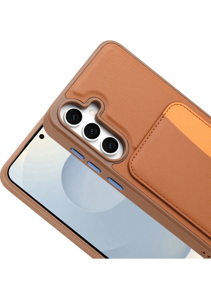 Galaxy S25 Fe Kılıf Kartlıklı Zore X-Kart Silikon Kapak - Koyu Gri