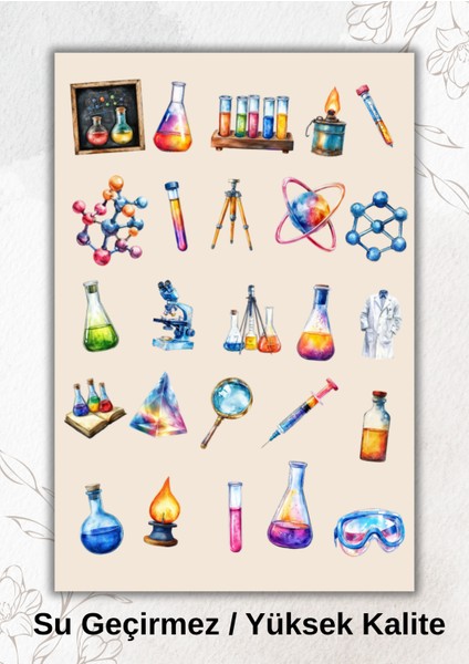 Bilim, Laboratuvar Sticker Ajanda Bullet Journal YRM034