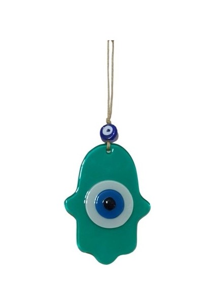 Nazar Boncuklu Jade Yeşili Fatma Ana Bereket Eli Cam Duvar Süsü modelleri