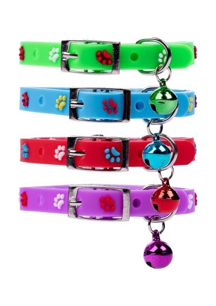 Pati Desenli Silikon Kedi Tasması