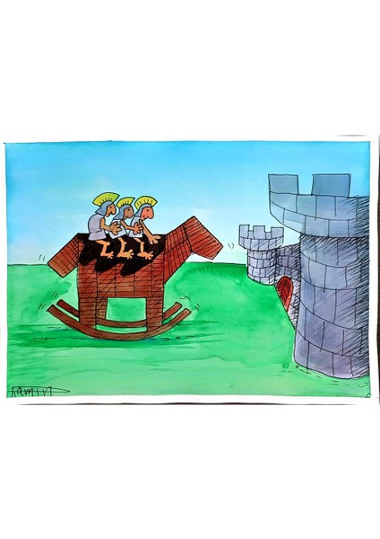 Ramin Rezaie 29X21CM Orijinal Karikatür Tablo modelleri