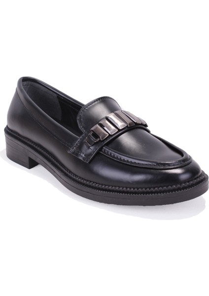 DZA07-863702 Siyah Günlük Loafer Kadın Ayakkabı