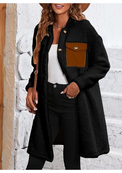 Peluş Gögüs Cep Detaylı Düğmeli Ceket fırsatları