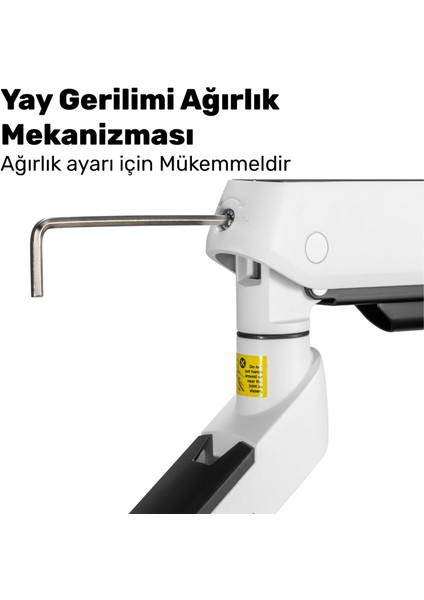 STD54024HLW Elysium 27"-35" Amortisörlü Rgb Profesyonel Gaming Vesa Çift Kol Monitör Tutucu indirimleri