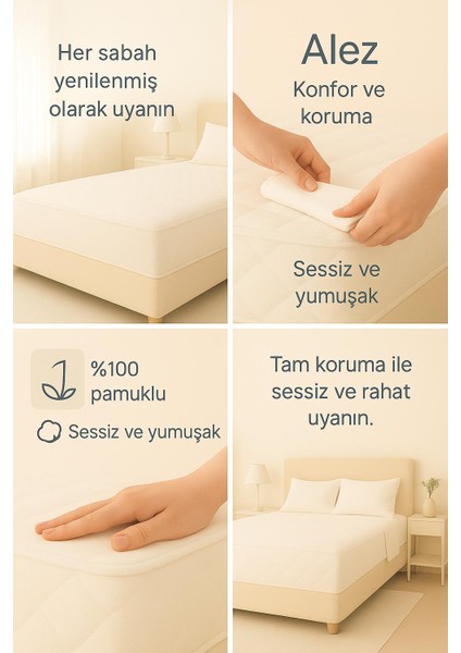 Ayorra Alez Kapitone Fitted Yatak Koruyucu %100 Pamuk Alez fırsatları